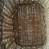 Two-tone woven wicker basket