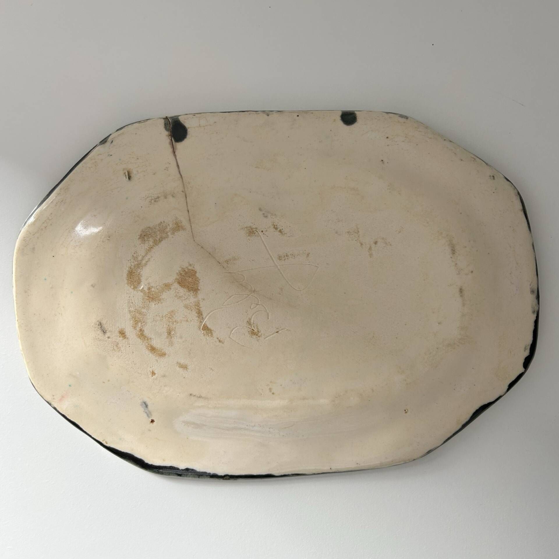 Decorative fish plate signed