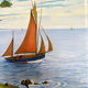 Oil on canvas, Marine signed Raymond JAFFRÉ (1918-2003)