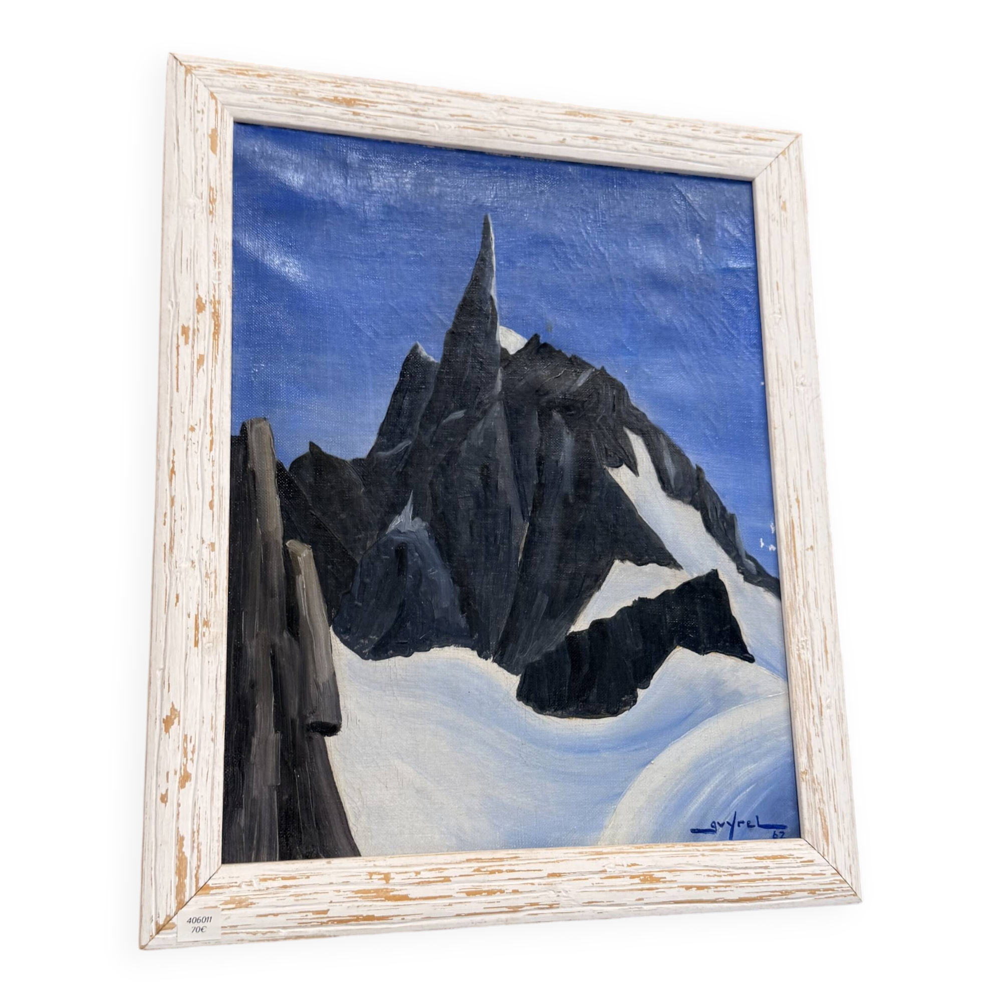 Mountain tableau signed Guy Rel (1967) – Oil on canvas