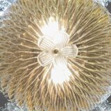 Lovely transparent Murano glass leaf ceiling light or chandelier, 1970s