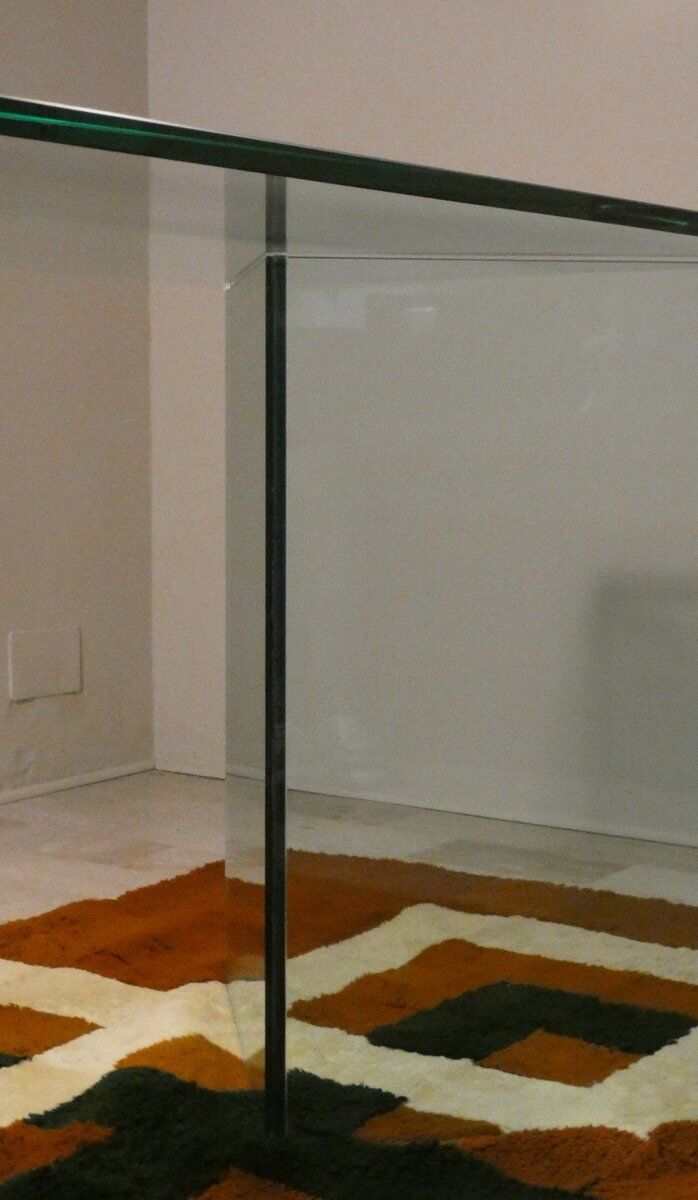 Bacco desk in transparent glass attributed to Tonelli, Italy, 1980s.