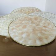 Set of 5 under-plates in mother-of-pearl and brass 70s