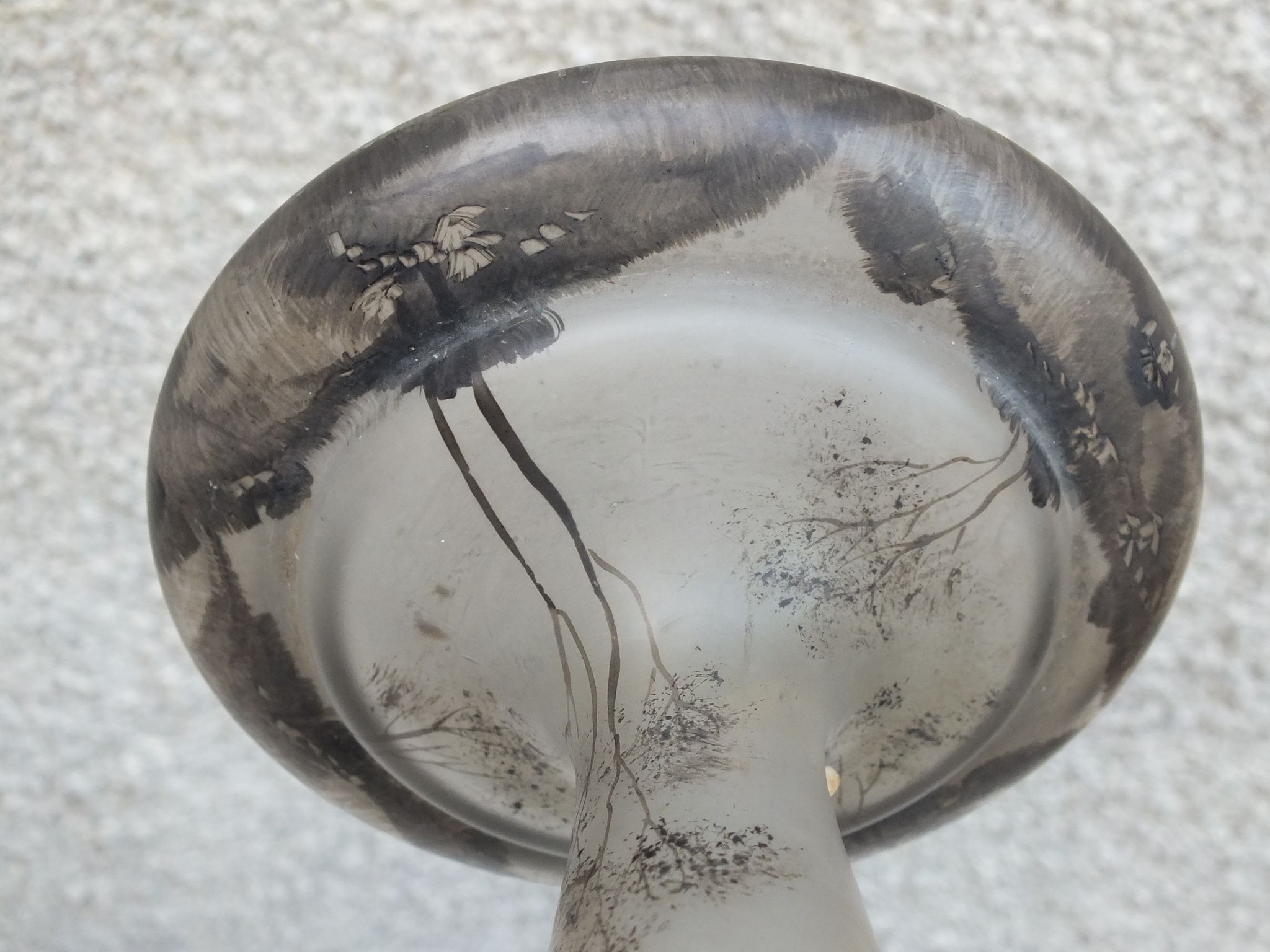 Pied de lampe Art déco années 20/30 en verre peint