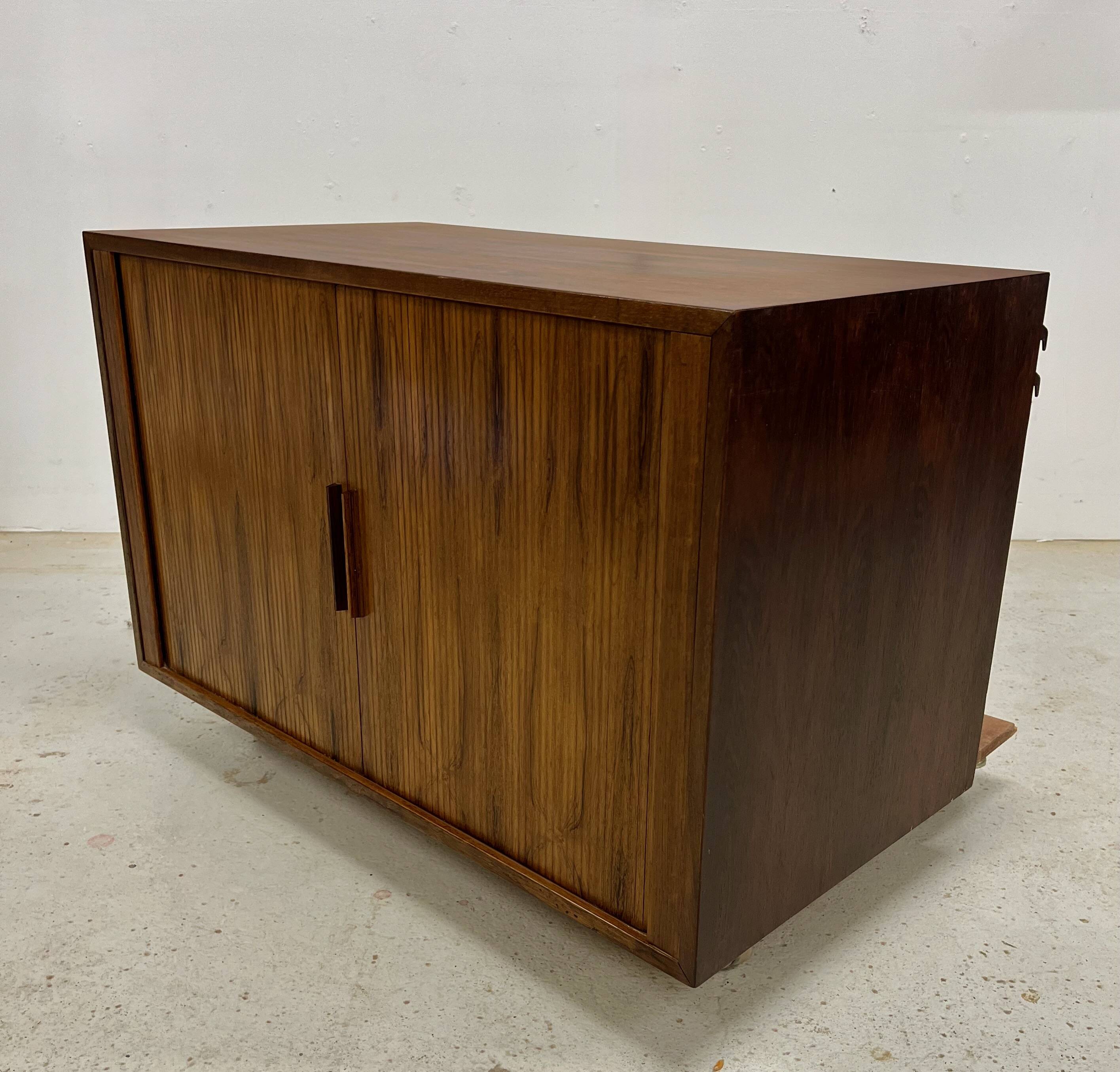 Rosewood Tambour Door Cabinet By Kai Kristiansen For Feldballes