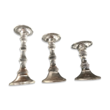 Set of 3 full glass candlesticks