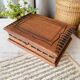 Carved wooden box with key