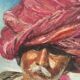 Orientalist portrait the man in the pink turban