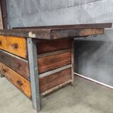 Établi industriel 3 mètres | Tiroirs en acier et bois robustes