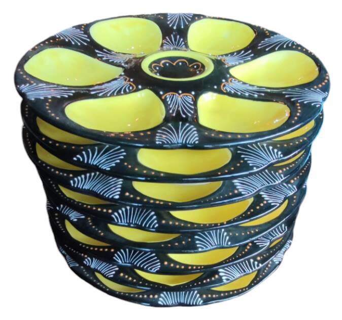 8 HB Quimper oyster plates