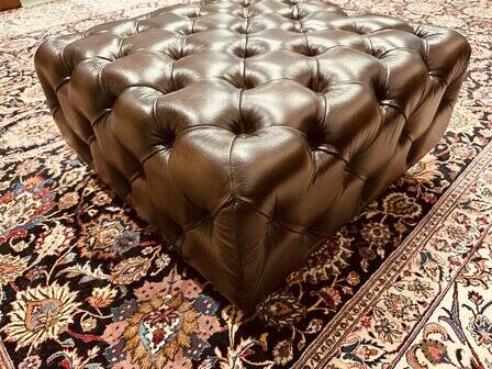 Large red Chesterfield ottoman hocker pouffes