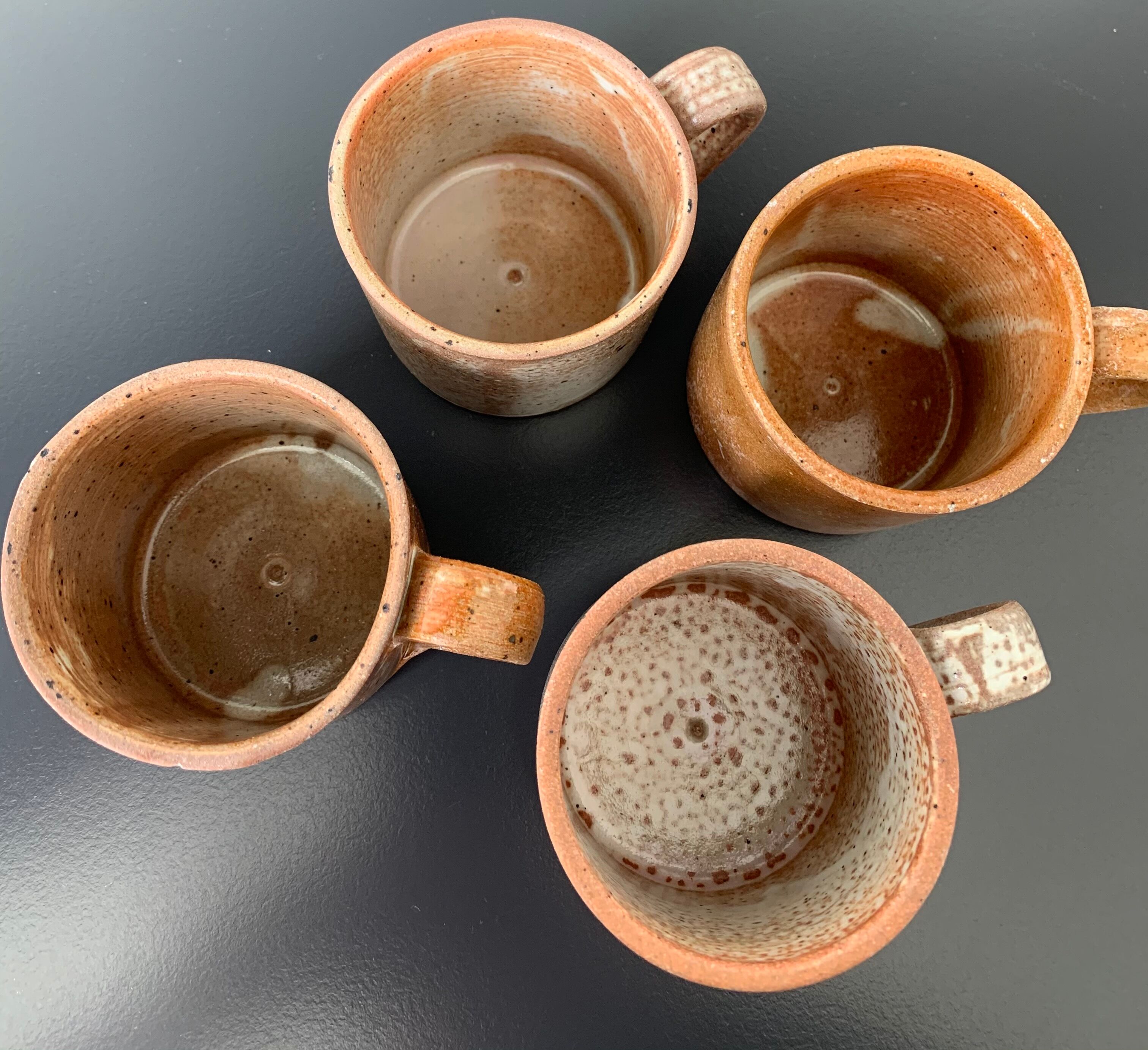 4 sandstone cups