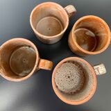 4 sandstone cups