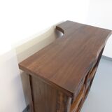 Bright brutalist bar furniture aranjou vintage from the 50s 60s in solid elm