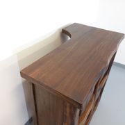 Bright brutalist bar furniture aranjou vintage from the 50s 60s in solid elm