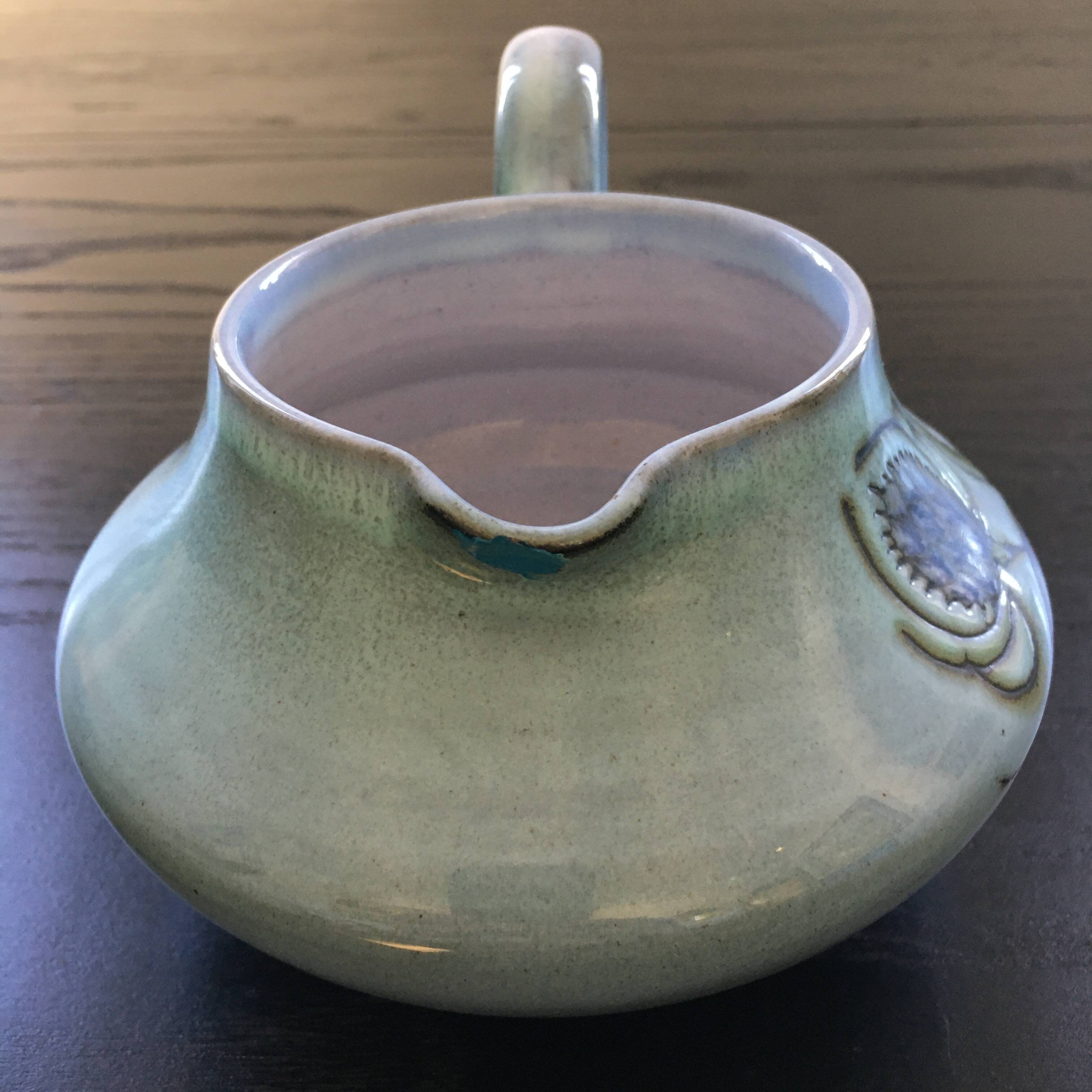 Vallauris pitcher with thistle decoration