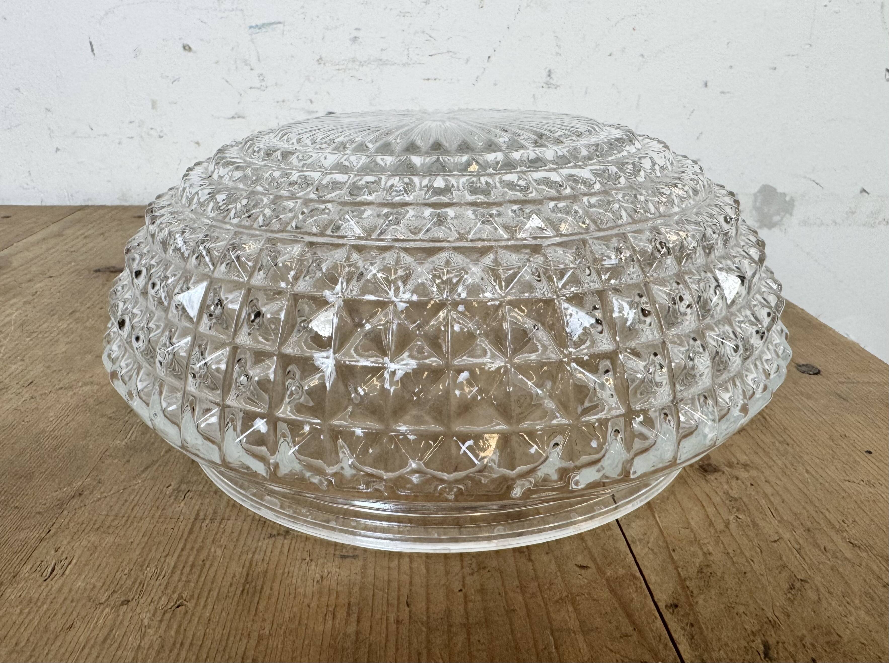 Vintage Glass Wall or Ceiling Light, 1970s