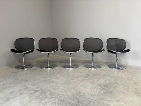 Set O-line dining chairs by Herbert Ohl, Wilkhahn 1980s