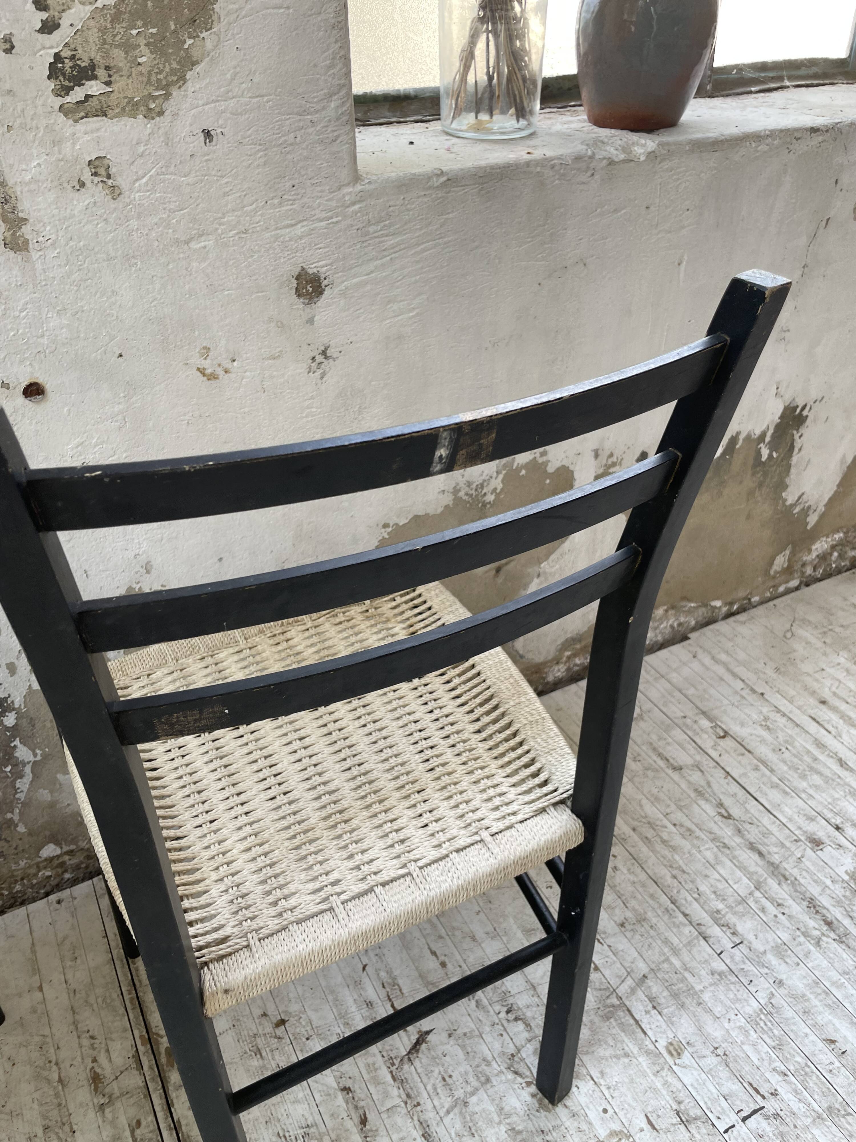 Black Italian rope chairs