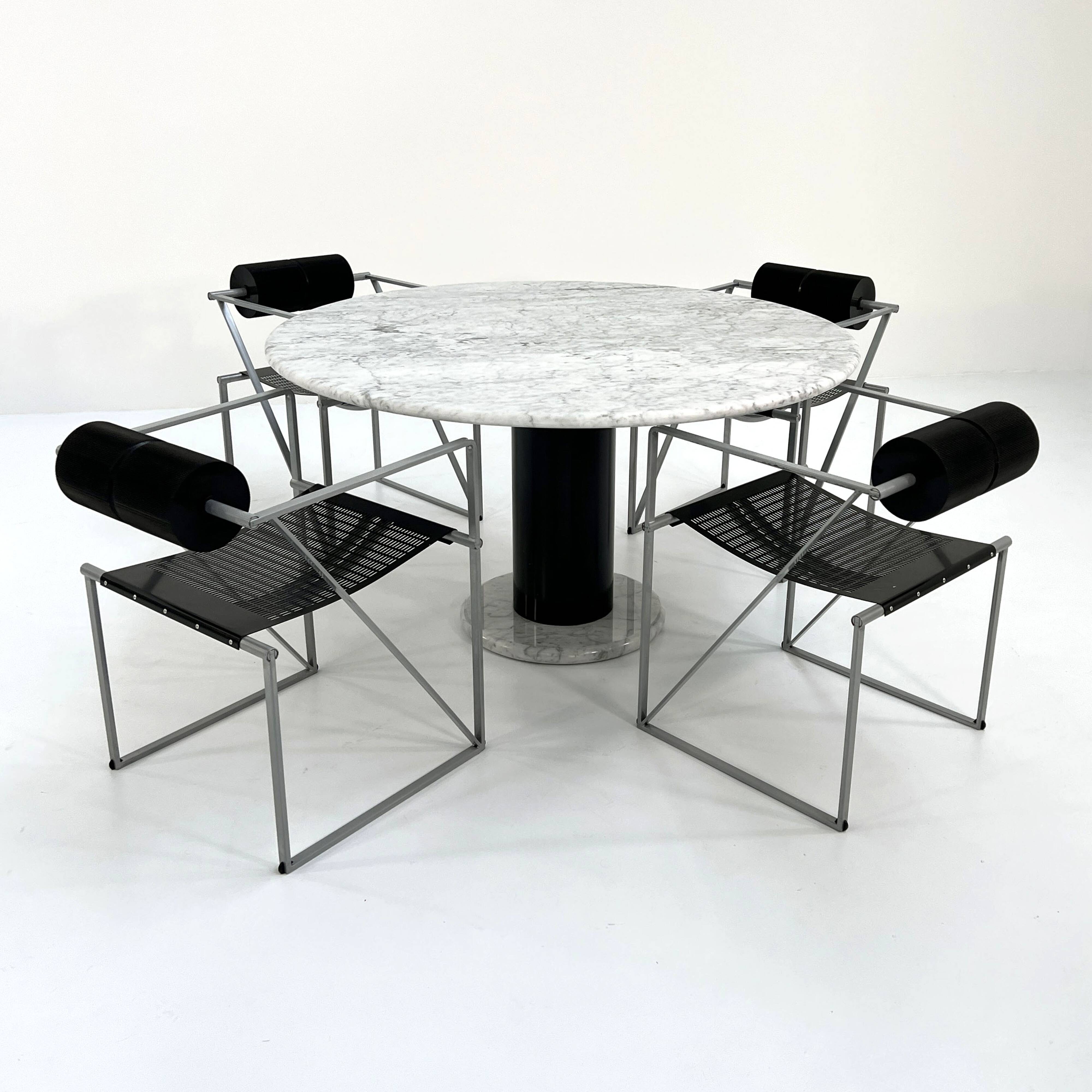 120cm Loto Rosso Marble Dining Table by Ettore Sottsass for Poltrono