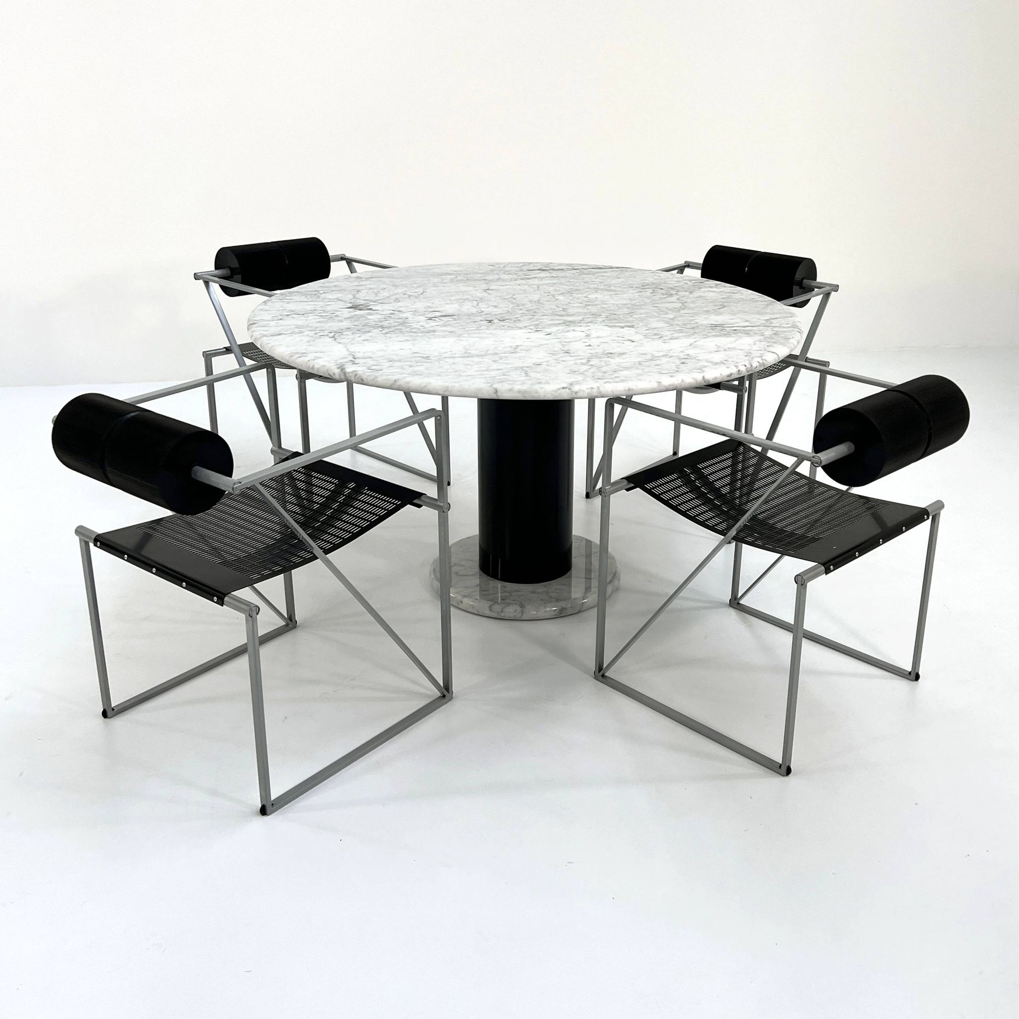 120cm Loto Rosso Marble Dining Table by Ettore Sottsass for Poltrono
