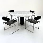 120cm Loto Rosso Marble Dining Table by Ettore Sottsass for Poltrono
