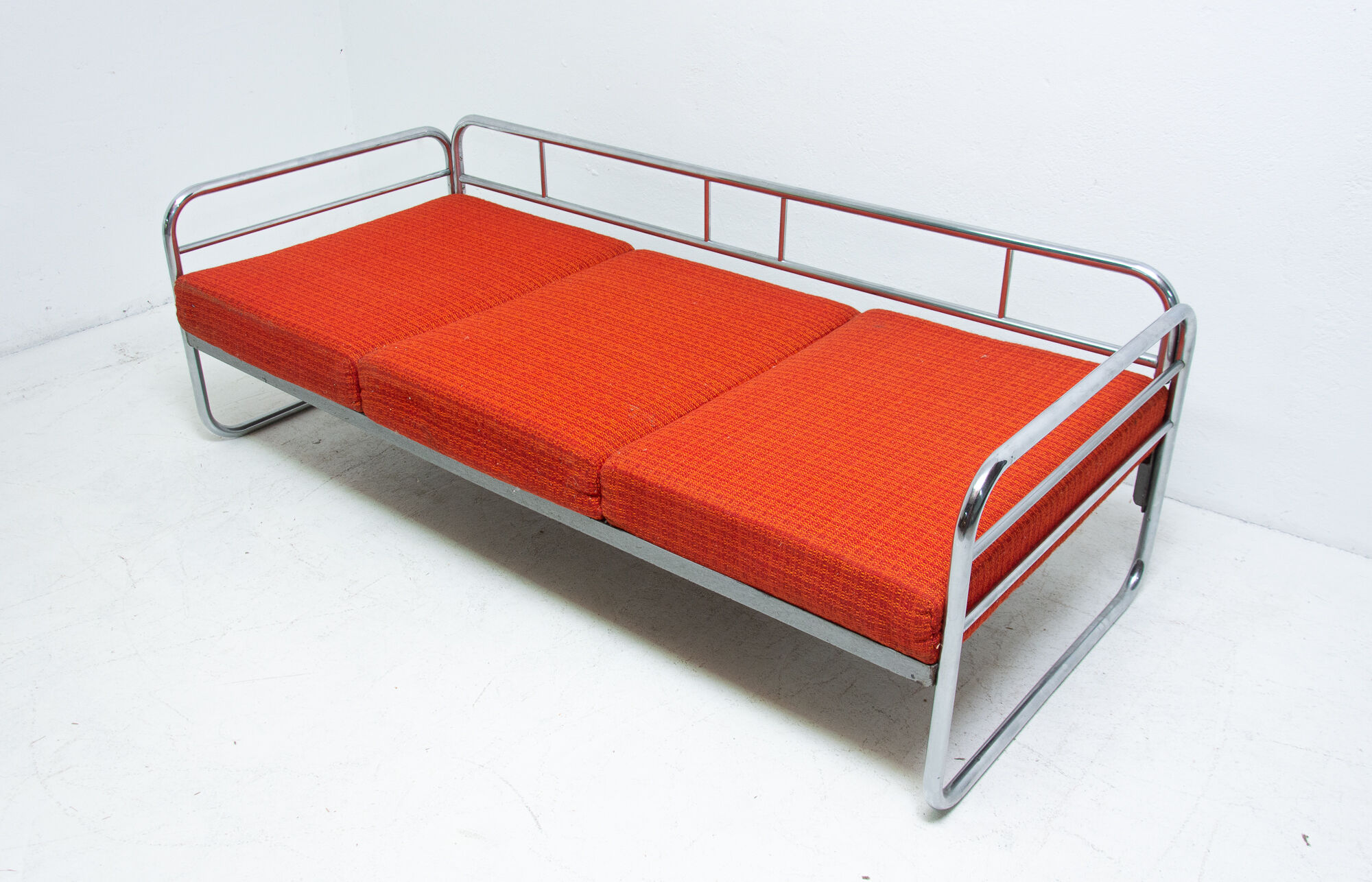 Bauhaus chromed sofa by Robert Slezák, 1930s, Czechoslovakia