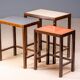 Tables gigognes Art Déco, ensemble de 3, milieu du 20e siècle, Tchécoslovaquie, 70 × 60,5 × 40 cm