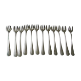 12 oyster forks silver metal Art Nouveau era