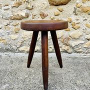 Vintage "Berger" stool, tall, in ash, Charlotte Perriand, 1950s