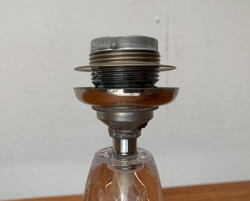 Lampe de table en verre française du milieu du siècle par Daum, années 1960