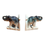 Ancien serre livre éléphant en céramique