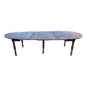 19th century walnut 6 leg table, opening