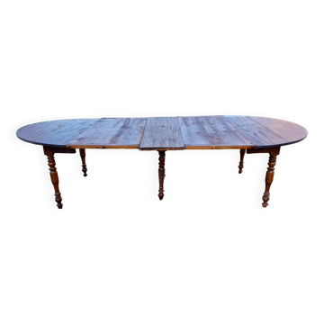 Table 6 pieds en noyer 19ème ouvrante