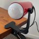 Vintage red metal clip lamp