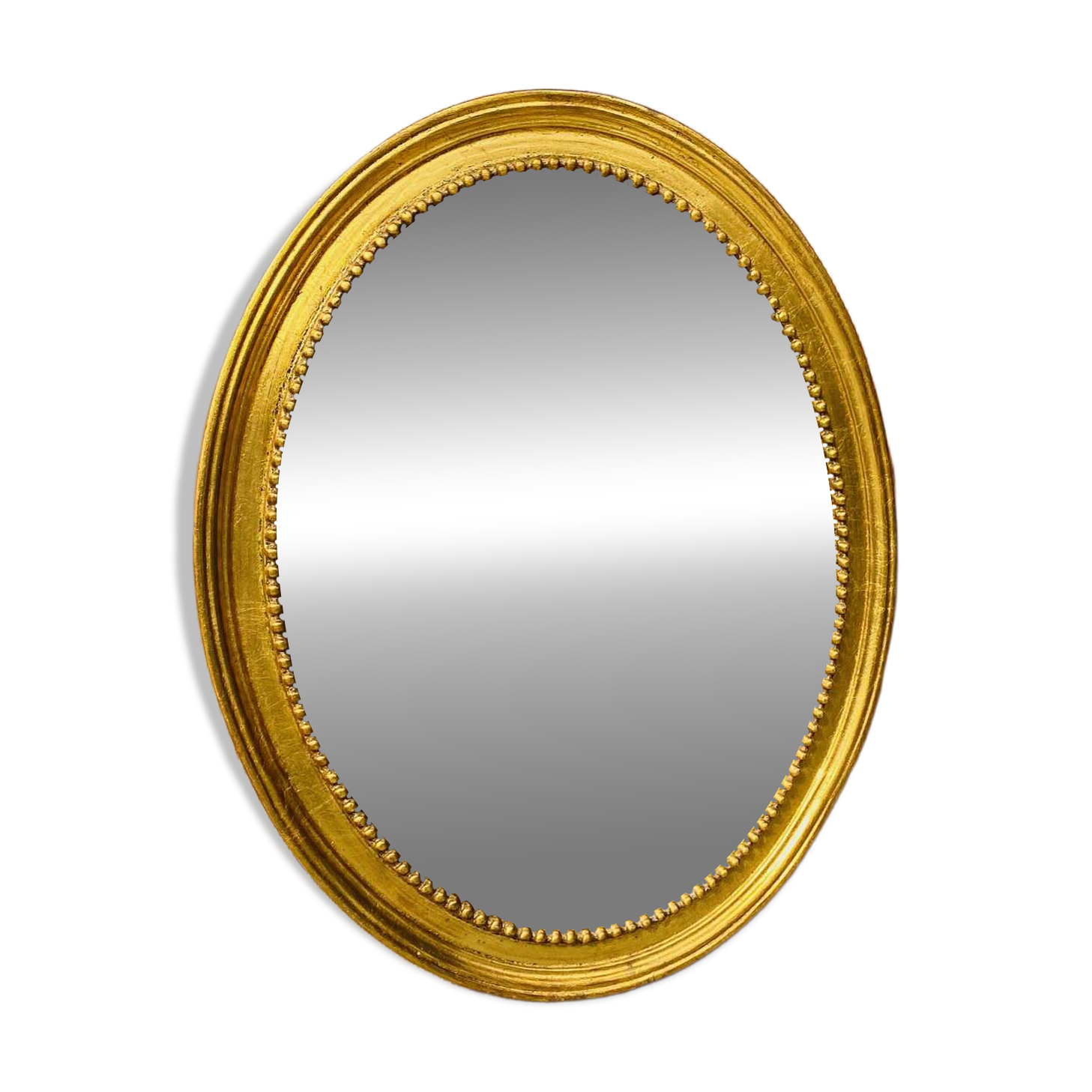 Antique gold oval mirror