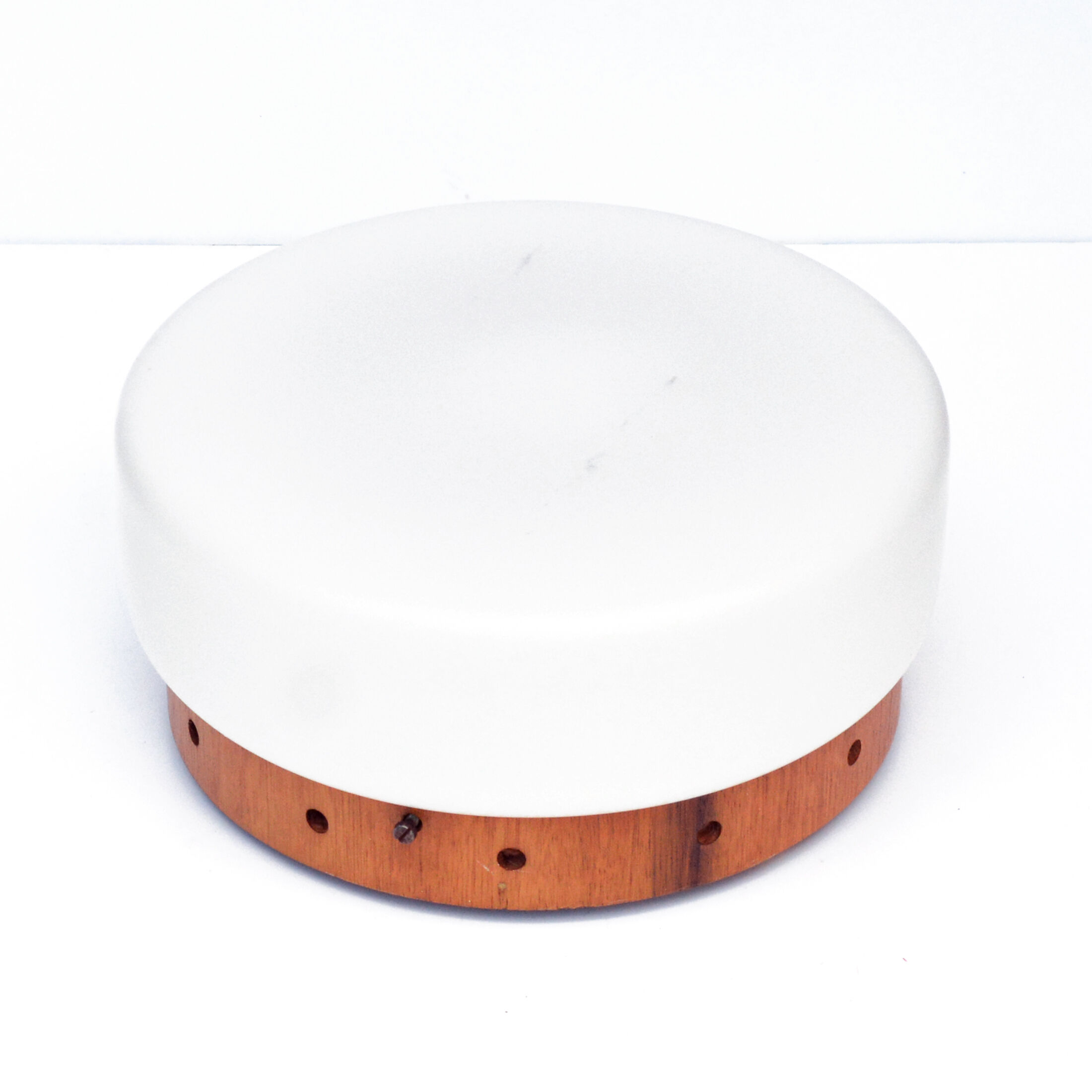 1970s Scandinavian modern White glass plafond, Hustadt Leuchten, Germany