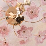 Amazing Murano Table Light Pink Flowers, 1980s