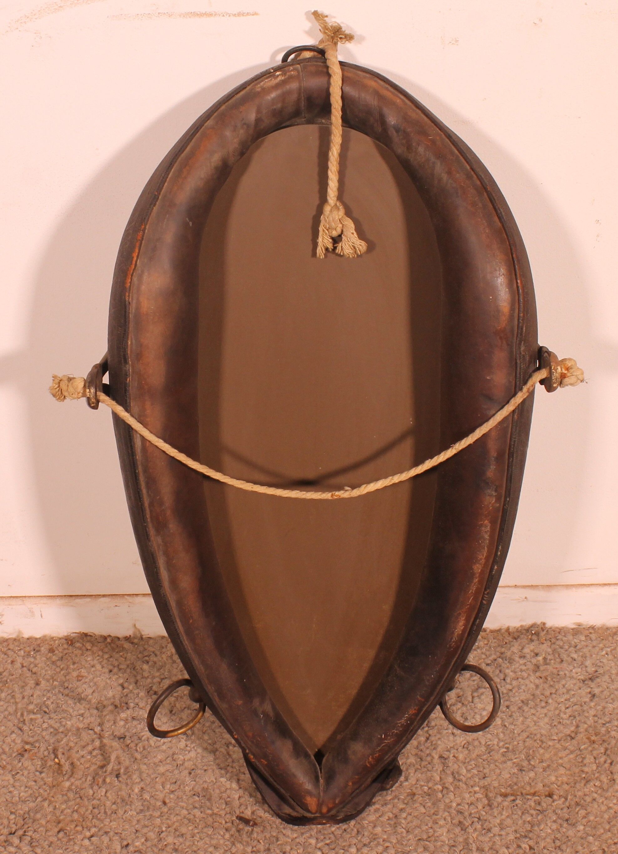 mirror made from a leather horse harness