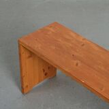 Banc de montagne en pin massif, France, circa 1975