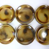 Vintage service plates and serving trays, 39 pieces, silk-screened.