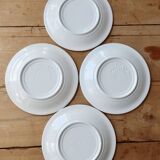 4 assiettes à dessert vintage en porcelaine italienne - Motif cerises et ra