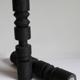 Set of two totem candlesticks, 1980s