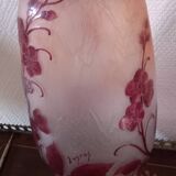Magnificent pair of glass paste vases signed LEGRAS ruby model