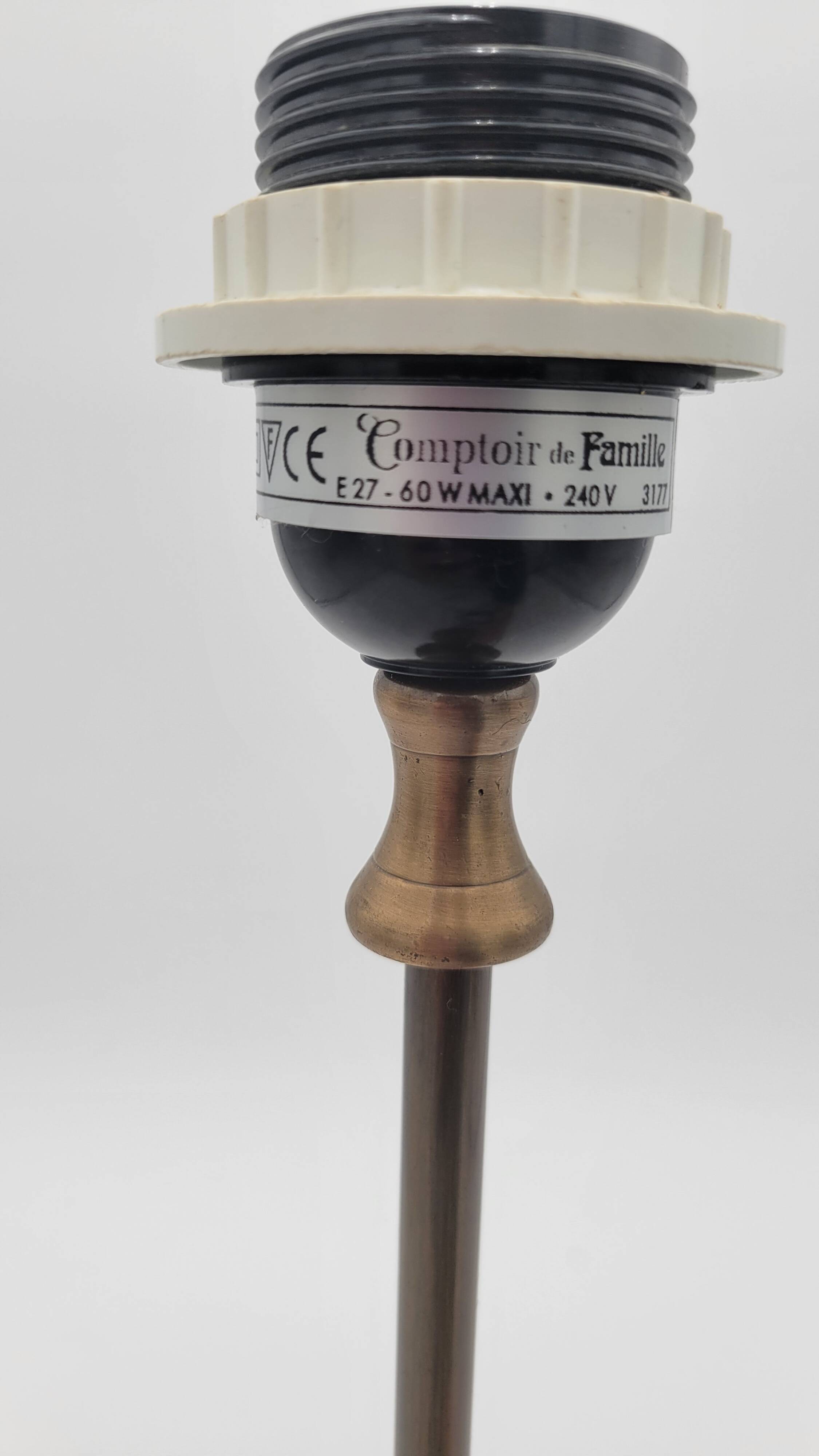 Contemporary wood and brass lamp base