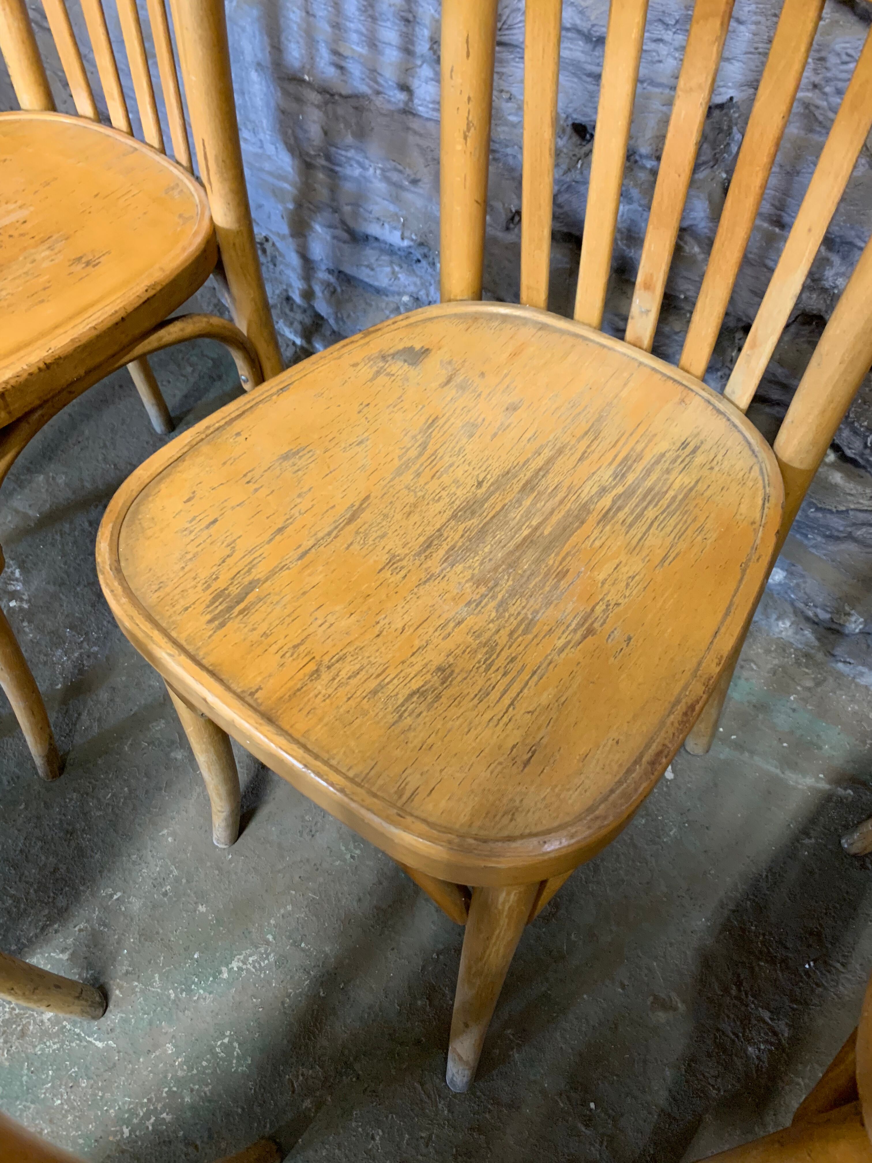 Suite of 6 old bistro chairs from the 1960