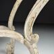 French side table hand-carved wood with marble top