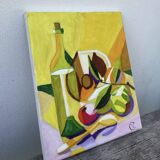 Modern still life, oil on canvas, fruit