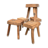 Suite de 5 tabourets brutalistes