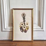 Vintage flower collage made from butterfly wings